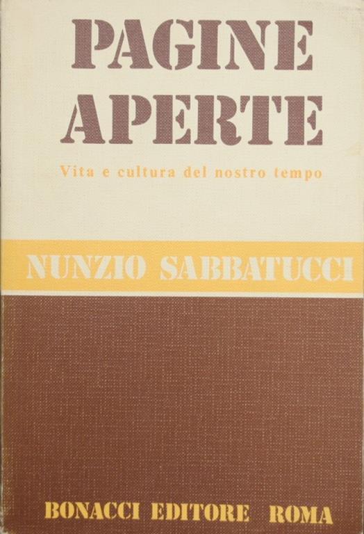 Pagine aperte. Vita e cultura del nostro tempo - Nunzio Sabatucci - copertina