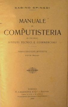 Manuale di Computisteria - Sabino Spinedi - copertina