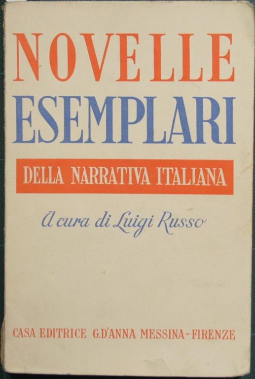 Novelle esemplari della narrativa italiana - L. Russo - copertina