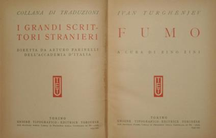 Fumo - Ivan Turgenev - copertina