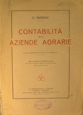 Contabilità delle aziende agrarie - Carlo Marchi - copertina