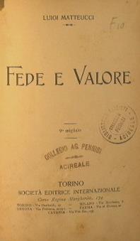 Fede e Valore - Luigi Matteucci - copertina