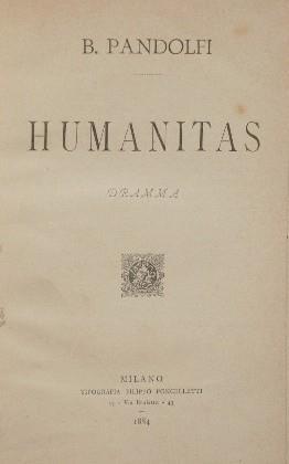 Humanitas (Dramma) - B. Pandolfi - copertina