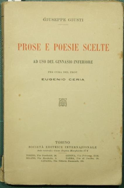 Poesie e prose scelte - Giuseppe Giusti - copertina