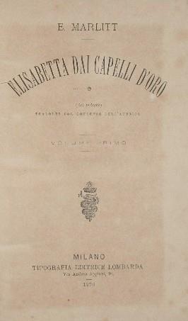 Elisabetta dai capelli d'oro - E. Marlitt - copertina