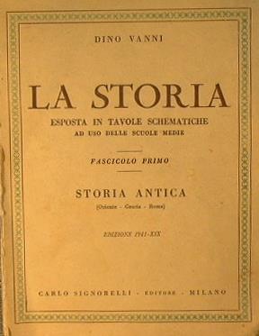 La Storia. Storia Antica (Oriente - Grecia.- Roma) + Medioevo + Età Moderna (1492-1815 - 1815-1940) - Dino Vanni - copertina