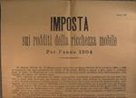 Bando comune di Carini Imposta sui redditi della ricchezza mobile per l'anno 1904 (modello 6)