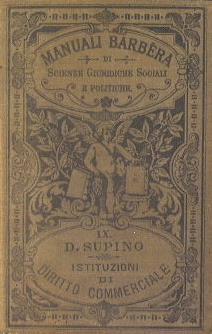 Istituzioni di Diritto Commerciale - David Supino - copertina