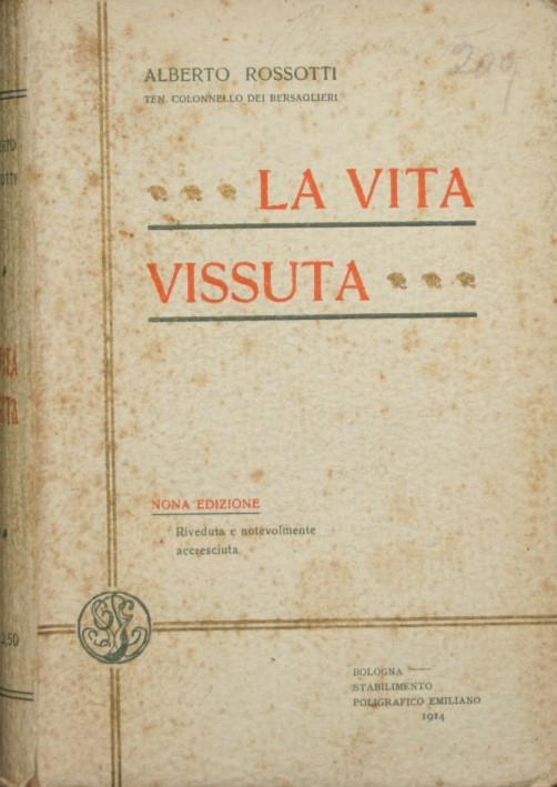 La vita vissuta - Alberto Rossotti - copertina