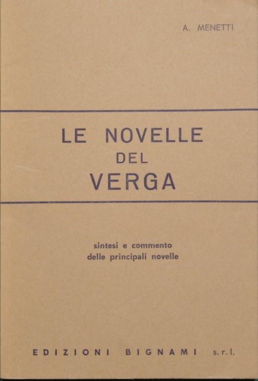 Le novelle del Verga - A. Menetti - copertina