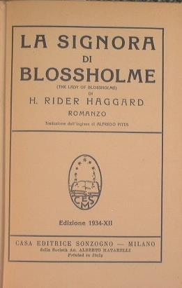 La signora di Blossholme - Henry Rider Haggard - copertina