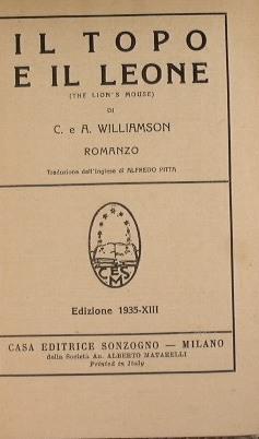 Il topo e il leone - C. Williamson - copertina