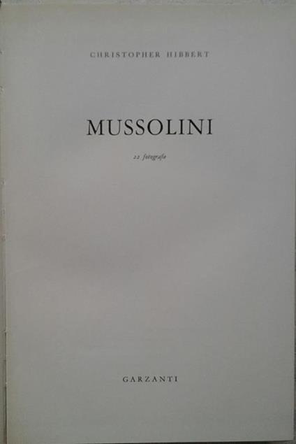Mussolini - Christopher Hibbert - copertina