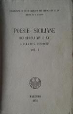 Poesie Siciliane dei secoli xiv e xv. I volume