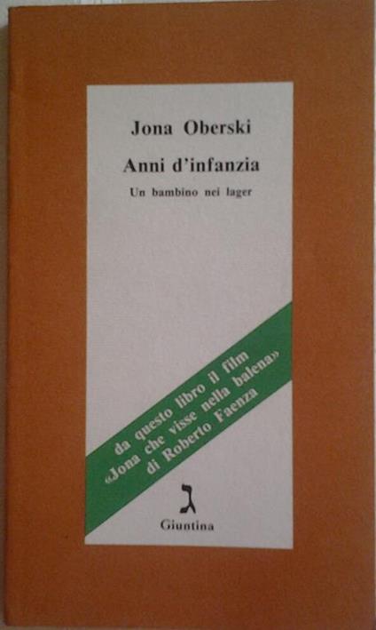 Anni d'infanzia. Un bambino nei lager - Jona Oberski - copertina