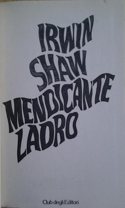 Mendicante ladro - Irwin Shaw - copertina