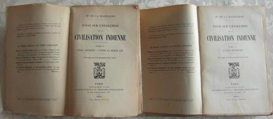 Essai sur l'evolution de la civilisation indienne - Antoine de la Mazeliére - copertina