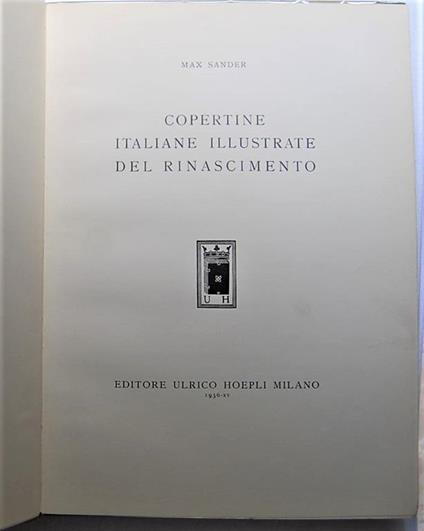 Copertine Italiane Illustrate Del Rinascimento - Max Sander - copertina