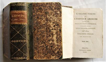 Orlando Furioso. Conservato Nella Sua Epica Integrita' E Recato Ad Uso Della Studiosa Gioventu' Dall'abate Gioachino Avesani Con Annotazioni - Ludovico Ariosto - copertina