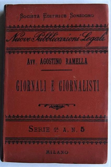 Giornali E Giornalisti - Agostino Ramella - copertina