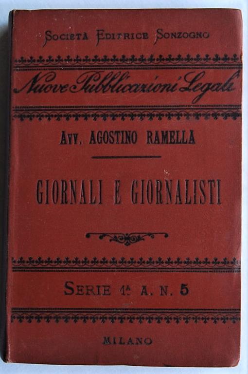 Giornali E Giornalisti - Agostino Ramella - copertina