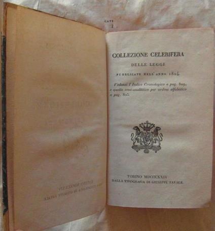 Collezione Celerifera Delle Leggi Pubblicate Nell'Anno 1829 - copertina