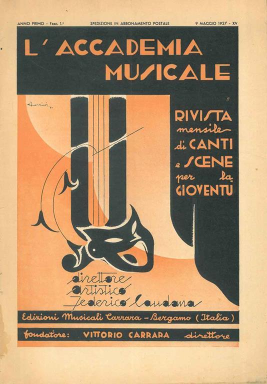 Acclamazioni imperiali per coro a tre voci eguali di Federico Caudana. Numero de L'accademia musicale. Rivista mensile di canti e scene Direttore: Federico Caudana - copertina