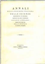 Annali della società italiana delle scienze residente in Modena continuati dal socio e segretario Antonio Lombardi Inseriti nel tomo XIX delle memorie di detta società