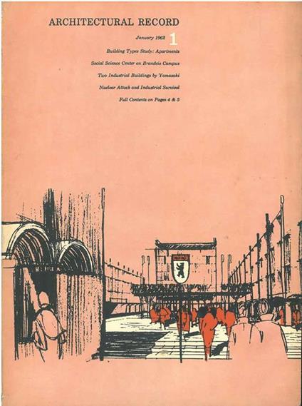 Architectural Record. January 1962, n. 1. Tema: Building Types Study 302: Apartments - copertina