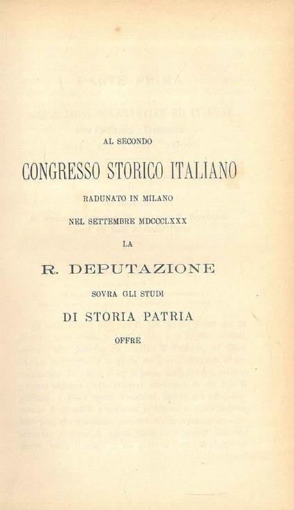 Atti della R. Deputazione sovra gli studi di storia patria per le antiche provincie e la Lombardia dalla sua fondazione (20 aprile 1833) al 1° agosto 1880 - copertina