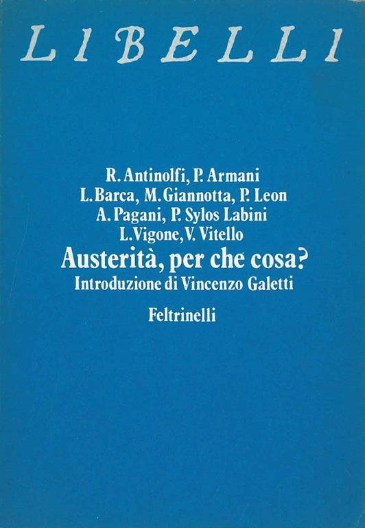 Austerità per che cosa? Introduzione di Vincenzo Galetti - Ricciotti Antinolfi - copertina