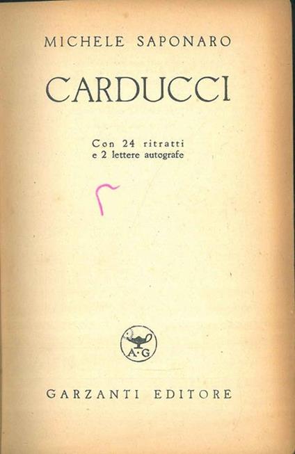 Carducci - Michele Saponaro - copertina
