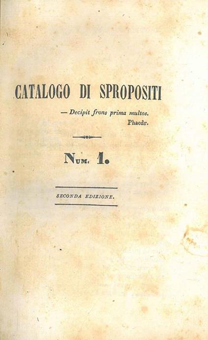Catalogo di spropositi N. 1-5 - Marco Parenti - copertina