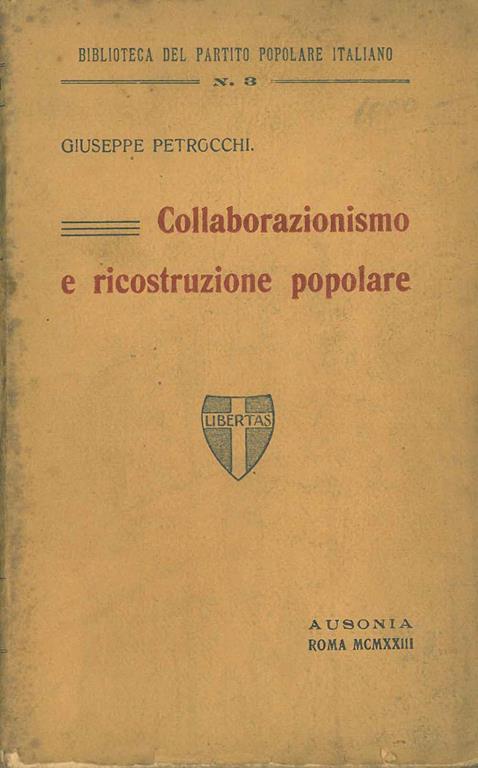 Collaborazionismo e ricostruzione popolare - Giorgio Petrocchi - copertina