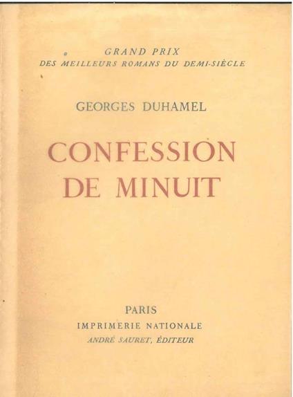 Confession de minuit - Georges Duhamel - copertina
