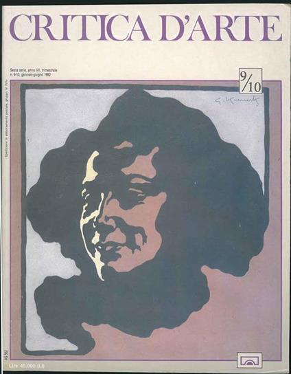 Critica d'arte. Rivista trimestrale dell'Università Internazionale dell'Arte di Firenze. Sesta serie, anno VII, trimestrale n. 9-10 gennaio - giugno 1992 - copertina