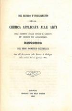 Del metodo d'insegnamento della chimica applicata alle arti sull'esempio delle opere e lezioni de' chimici più accreditati. Copia autografata