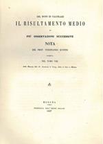 Del modo di calcolare il risultamento medio di più osservazioni successive