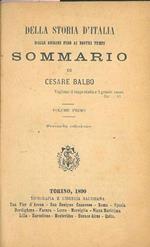 Della storia d'Italia dalle origini fino ai nostri tempi. Sommario di Cesare Balbo