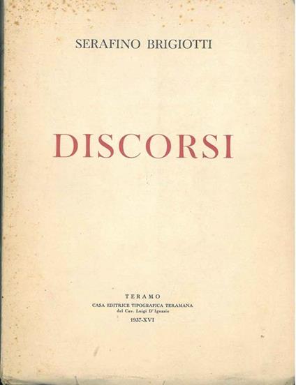 Discorsi - Serafino Brigiotti - copertina