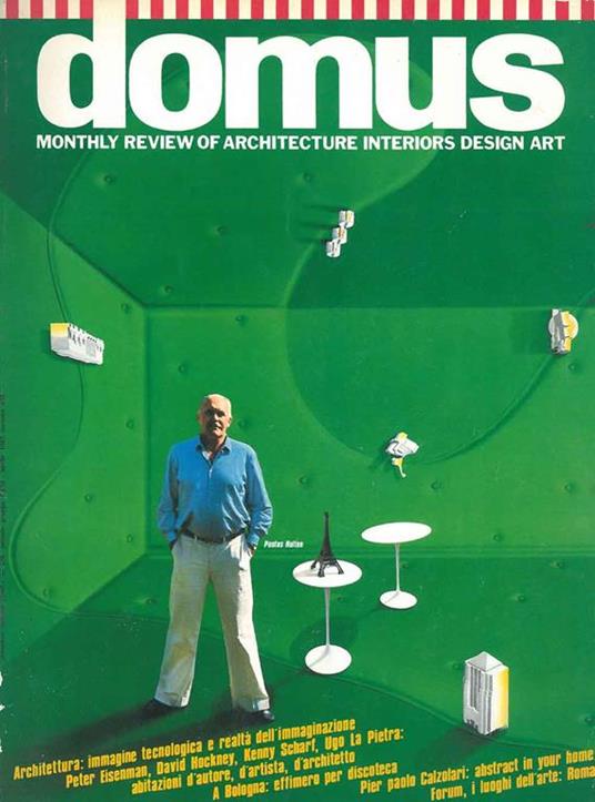 Domus: monthly review of architecture interiors design art. Text english/italiano. n. 638, aprile 1983 - Alessandro Mendini - copertina