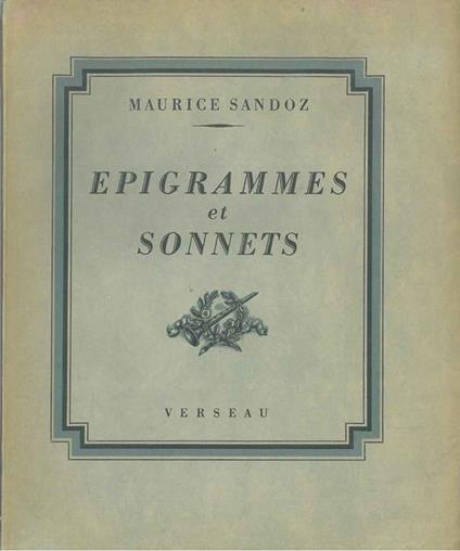 Epigrammes et sonnets - Maurice Sandoz - copertina