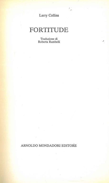 Fortitude Traduzione di R. Rambelli - Larry Collins - copertina