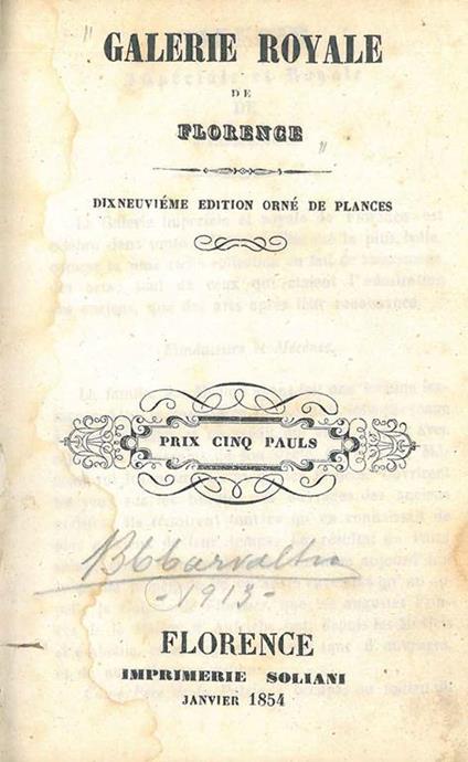 Galerie Royale de Florence - copertina