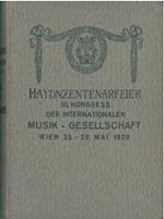 Haydnzentenarfeier iii Kongress der internationalen Musik Gesellschaft