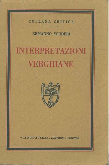 Interpretazioni verghiane - Ermanno Scuderi - copertina