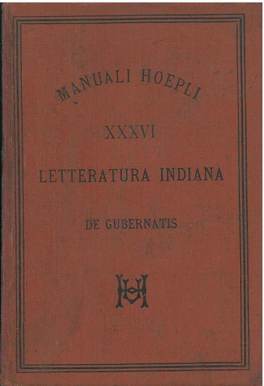 letteratura indiana - Angelo De Gubernatis - copertina