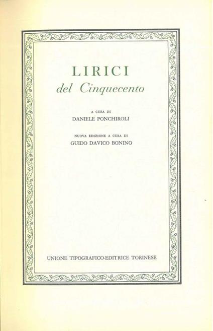 Lirici del Cinquecento - copertina