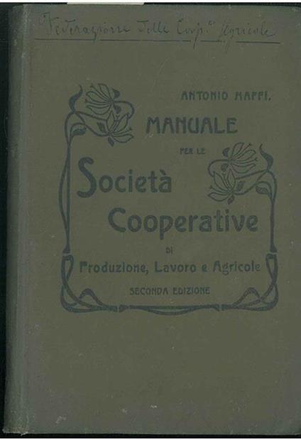 Manuale per le cooperative di produzione, lavoro e agricole - Antonio Maffi - copertina