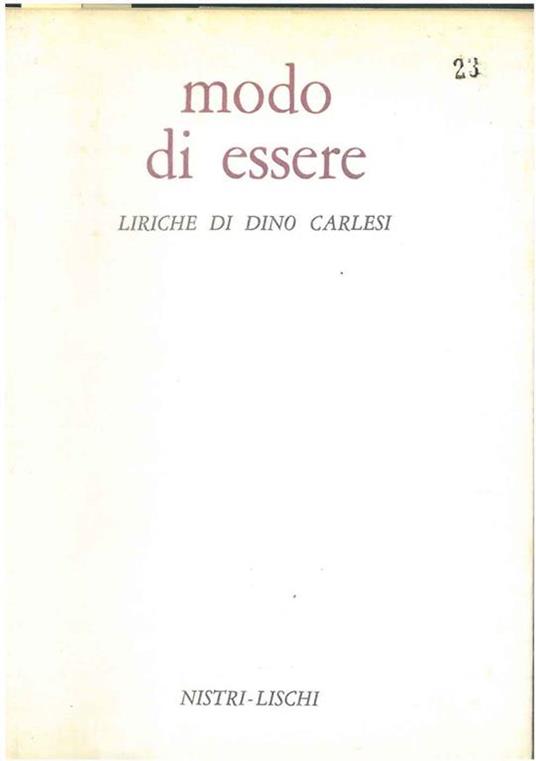 Modo di essere Presentazione di Gian Luigi Zucchini - Dino Carlesi - copertina